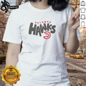 Alt Text: Nice Atlanta Hawks Bubble Ladies Tee featuring vibrant team colors and stylish design for female fans.