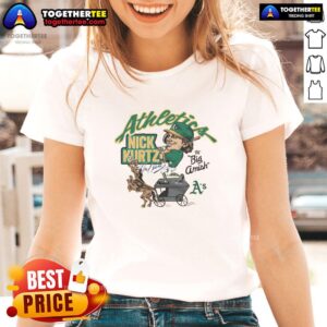 Nice Athletics Nick Kurtz The Big Amish Ladies Tee showcasing a vibrant design perfect for casual wear.