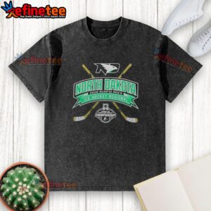 Original North Dakota Fighting Hawks 2026 NCAA Division I Men's Ice Hockey Regional Washed T-Shirt in green color.