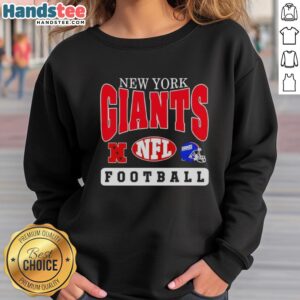 New York Giants NFL football helmet logo sweatshirt featuring a stylish design for fans and athletes.