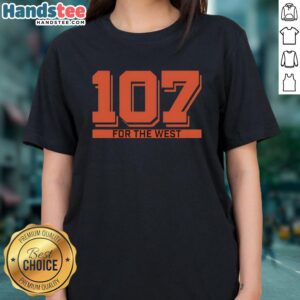 Official 107 For The West NY Baseball Ladies Tee in vibrant colors, perfect for baseball fans and casual wear.