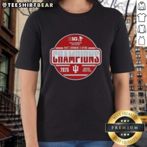 Top Indiana Hoosiers 2026 Big Ten Men's Swimming and Diving Champions ladies tee showcasing team pride and athletic excellence.