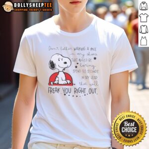 Funny Snoopy graphic T-shirt with the quote about spending time in my head, perfect for dog lovers and quirky fashion.