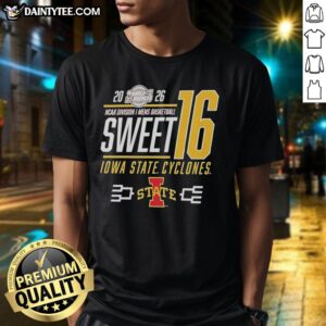 Awesome Iowa State Cyclones NCAA March Madness Sweet 16 Bound 2026 Classic T-Shirt featuring team colors and logo.