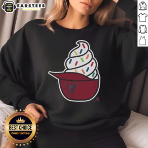Official Arizona Diamondbacks ice cream sweatshirt featuring team logo and vibrant colors, perfect for fans and cozy wear.