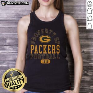 Awesome Green Bay Packers football property 1919 tank top featuring team logo and vibrant green color.