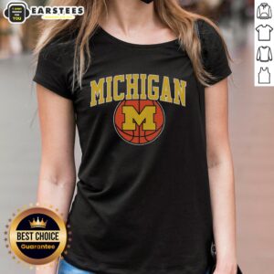 Vintage ladies tee featuring awesome Michigan basketball design, perfect for fans celebrating their team spirit.