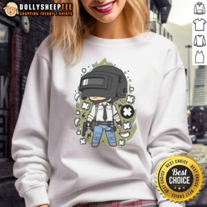Chibi survivor sweatshirt featuring vibrant Battle Royale graphics, perfect for gamers and fans of stylish comfort wear.