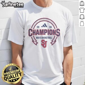 Awesome St. John's Red Storm Basketball Big East Champions T-Shirt featuring team colors and logo, perfect for fans.