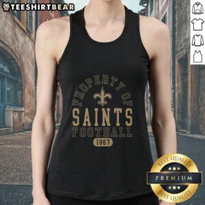 Stylish Pretty New Orleans Saints property tank top featuring team colors and logo, perfect for game day and casual wear.