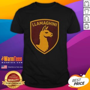 Official Llamaghini Funny Parody Luxury Llama Car T-Shirt featuring a humorous llama graphic and vibrant colors.