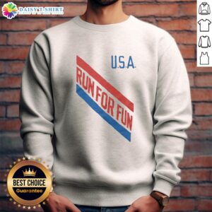 Awesome USA Run For Fun Sweatshirt featuring vibrant graphics and a comfortable fit for active enthusiasts.