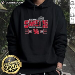 Nice Houston Cougars Sweet 16 2026 Men's March Madness Hoodie showcasing vibrant team colors and logo.