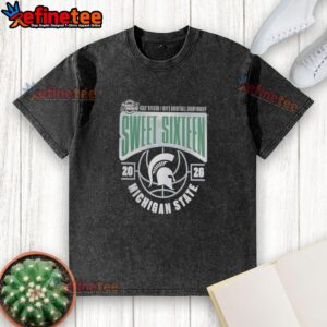 Premium Michigan State Spartans 2026 NCAA Men's Basketball Tournament March Madness Sweet 16 Washed T-Shirt design.