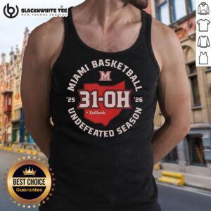 Good Miami Redhawks 31 Oh Undefeated Season 2026 tank top featuring vibrant team colors and logo, perfect for fans.