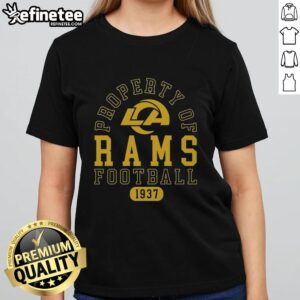 Premium Los Angeles Rams Football Property 1937 Ladies Tee featuring team colors and logo, perfect for fans.