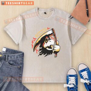 Pretty Still Kickin' Ther Reaper washed t-shirt featuring a unique design and soft fabric, perfect for casual wear.