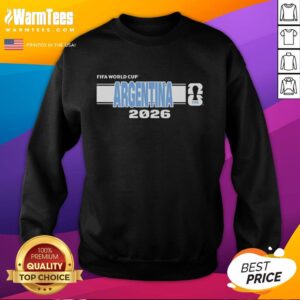Alt Text: Official Argentina FIFA 2026 World Cup sweatshirt featuring team colors and logo, perfect for fans.