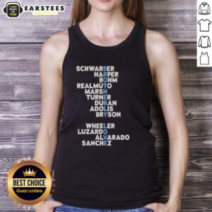 Awesome 2026 Philadelphia Phillies Baseball tank top featuring Brotherly Love names design for fans and sports enthusiasts.