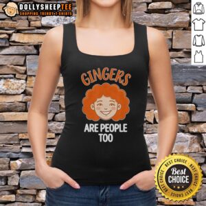 Official Gingers Are People Too Funny Redhead Pride Tank Top featuring a playful design celebrating redheaded pride.