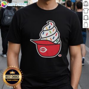 Pretty Cincinnati Reds Ice Cream T-Shirt featuring vibrant colors and a fun design, perfect for baseball fans and summer wear.