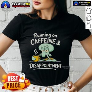 Official Running On Caffeine Disappointment Ladies Tee featuring a stylish design perfect for coffee lovers and runners.