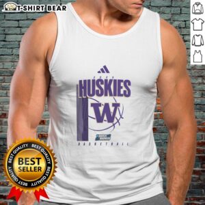 Awesome Washington Huskies March Madness tank top featuring team colors and logo, perfect for game day attire.