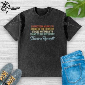 Premium patriotism means to stand by the country washed t-shirt featuring a bold patriotic design and comfortable fit.