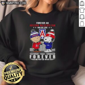 Awesome Charlie Brown Touch Hand Snoopy sweatshirt for Arizona Wildcats fans, perfect for win or lose moments.