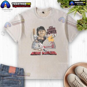 Nice Marlins Kyle Stowers Power Washed T-Shirt featuring vibrant colors and stylish design for baseball fans.
