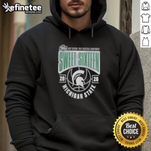 Premium Michigan State Spartans 2026 NCAA Men's Basketball Tournament March Madness Sweet 16 Hoodie in green.