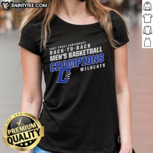 Nice Daemen Wildcats East Coast Conference Basketball Back-to-Back Ladies Tee in vibrant colors, perfect for fans.