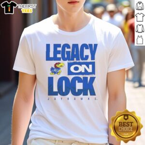 Alt Text: Awesome Kansas Jayhawks NCAA 2026 Legacy On Lock T-Shirt featuring vibrant colors and team logo for fans.