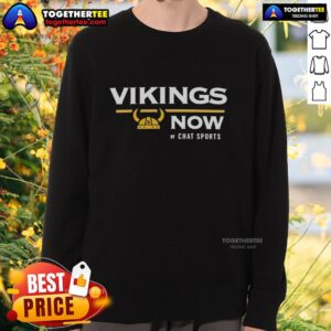 Cozy Nice Vikings Now sweatshirt from Chat Sports featuring team logo, perfect for fans showing their support.