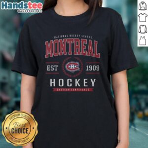 Official Montreal Canadiens Hockey Legacy Crest Ladies Tee featuring the iconic team logo and stylish design.