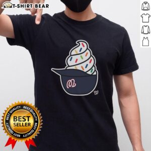 Alt Text: Original Washington Nationals Ice Cream T-Shirt featuring colorful graphics and team logo, perfect for fans and summer wear.