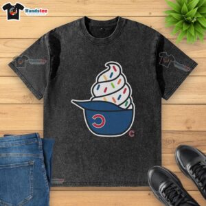 Awesome Chicago Cubs ice cream washed t-shirt featuring vibrant team colors and a comfortable fit for fans.