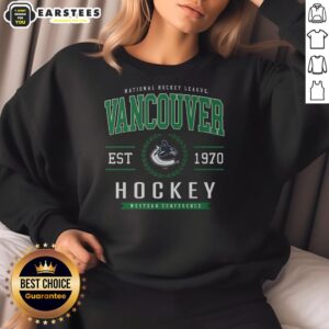 Alt Text: Cozy Vancouver Canucks hockey legacy crest sweatshirt, perfect for fans to show off team spirit and style.