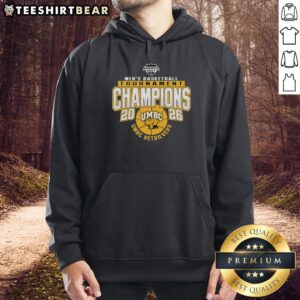 Alt Text: UMBC Retrievers Men's Basketball Tournament Champions 2026 hoodie featuring team colors and logo.