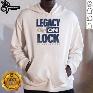Premium Georgia Tech Yellow Jackets NCAA 2026 Legacy On Lock On Hoodie in navy blue, featuring team logo and stylish design.