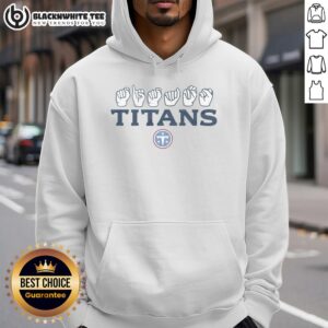 Alt Text: Original Love Sign X Titans ASL Hoodie featuring a stylish design with American Sign Language symbols.