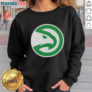 Alt Text: Awesome Atlanta Hawks white logo sweatshirt for St. Patrick's Day, perfect for fans celebrating the holiday in style.