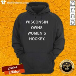 Alt Text: Premium Wisconsin Owns Womens Hockey Letter Hoodie in navy blue, showcasing team spirit and comfort for fans.