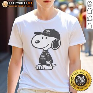 Top Peanuts X Cadillac Formula 1 T-Shirt featuring vibrant graphics and sleek design for racing fans and collectors.
