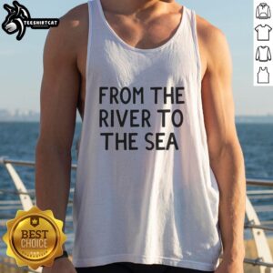 Stylish Nice From The River To The Sea Tank Top featuring vibrant colors and a relaxed fit for summer wear.