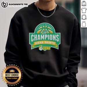 Top Siena Saints 2026 Men's Basketball Champions sweatshirt featuring team logo and vibrant colors for fans.