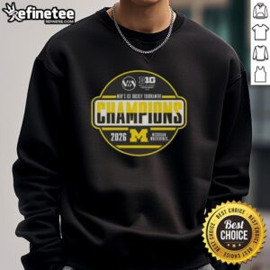Premium Michigan Wolverines 2026 Big Ten Men's Ice Hockey Tournament Champions T-Shirt - Image 4