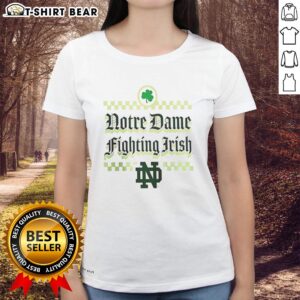 Nice Notre Dame Fighting Irish St. Patrick's Day ladies tee featuring vibrant green design and festive graphics.