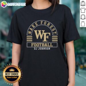 Good Wake Forest Demon Deacons football DJ Johnson ladies tee, featuring team colors and logo for NCAA fans.