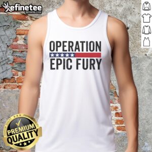 Good Operation Epic Fury Us Iran Logo Tank Top featuring bold graphic design and vibrant colors for casual wear.